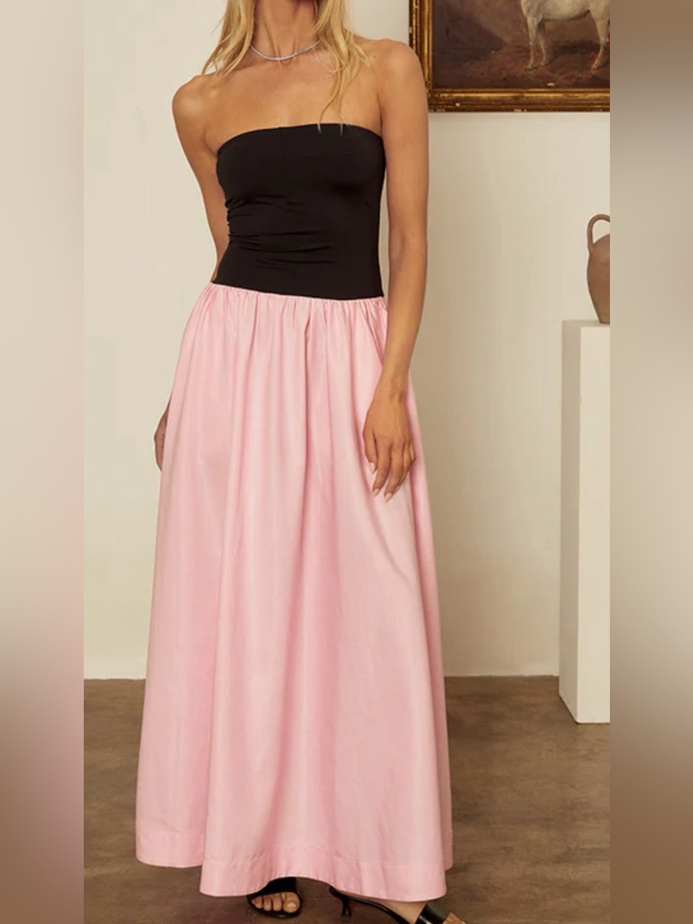 Ciao Lucia Giselle Pink Taffeta Maxi Dress